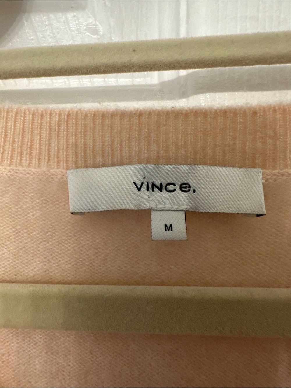 Vince Blush Pink V-Neck Cashmere Sweater - Picture 3 of 4